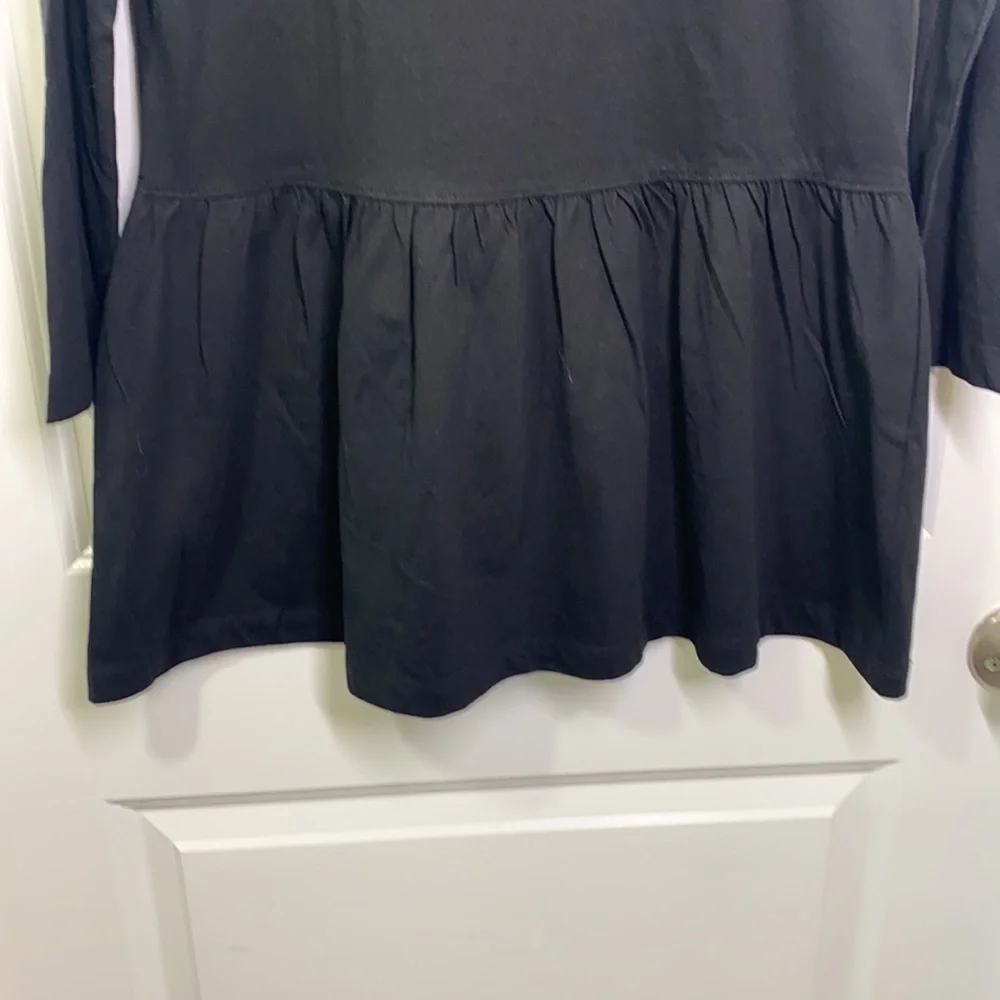 H&M -Black Long Sleeve Ruffle Dress size XXS NWT